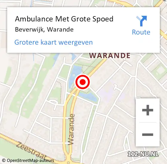 Locatie op kaart van de 112 melding: Ambulance Met Grote Spoed Naar Beverwijk, Warande op 15 maart 2019 17:31
