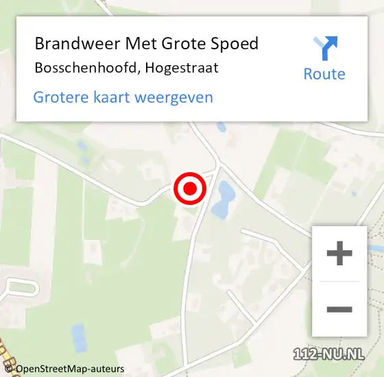 Locatie op kaart van de 112 melding: Brandweer Met Grote Spoed Naar Bosschenhoofd, Hogestraat op 26 maart 2014 14:03