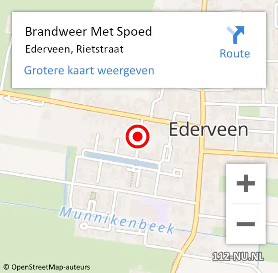 Locatie op kaart van de 112 melding: Brandweer Met Spoed Naar Ederveen, Rietstraat op 15 maart 2019 20:51