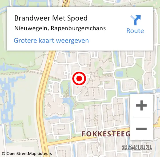 Locatie op kaart van de 112 melding: Brandweer Met Spoed Naar Nieuwegein, Rapenburgerschans op 16 maart 2019 00:47