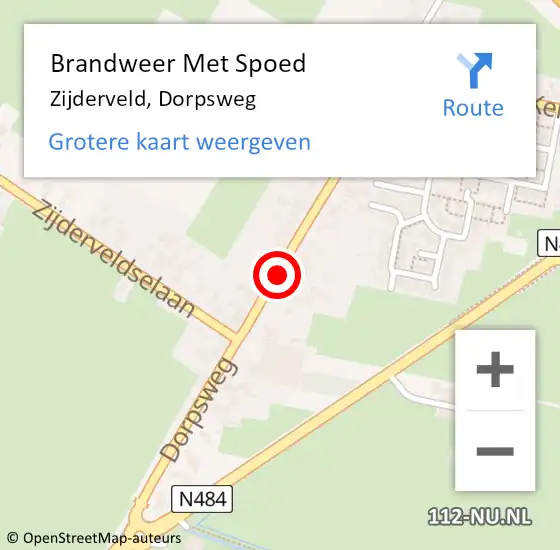 Locatie op kaart van de 112 melding: Brandweer Met Spoed Naar Zijderveld, Dorpsweg op 16 maart 2019 04:11