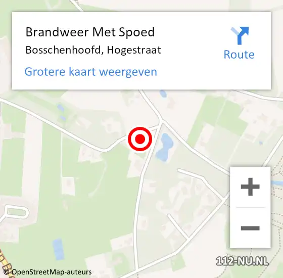 Locatie op kaart van de 112 melding: Brandweer Met Spoed Naar Bosschenhoofd, Hogestraat op 26 maart 2014 14:38