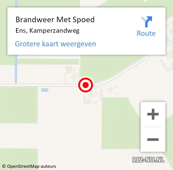 Locatie op kaart van de 112 melding: Brandweer Met Spoed Naar Ens, Kamperzandweg op 16 maart 2019 08:55