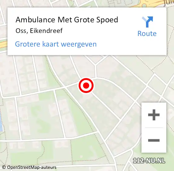 Locatie op kaart van de 112 melding: Ambulance Met Grote Spoed Naar Oss, Eikendreef op 16 maart 2019 12:14