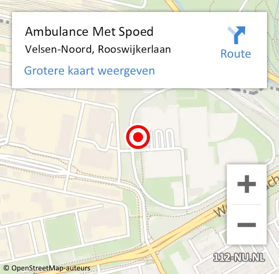 Locatie op kaart van de 112 melding: Ambulance Met Spoed Naar Velsen-Noord, Rooswijkerlaan op 16 maart 2019 12:43