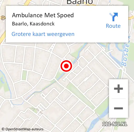Locatie op kaart van de 112 melding: Ambulance Met Spoed Naar Baarlo, Kaasdonck op 26 maart 2014 15:13