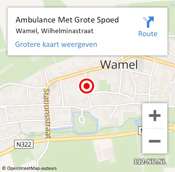 Locatie op kaart van de 112 melding: Ambulance Met Grote Spoed Naar Wamel, Wilhelminastraat op 16 maart 2019 13:07