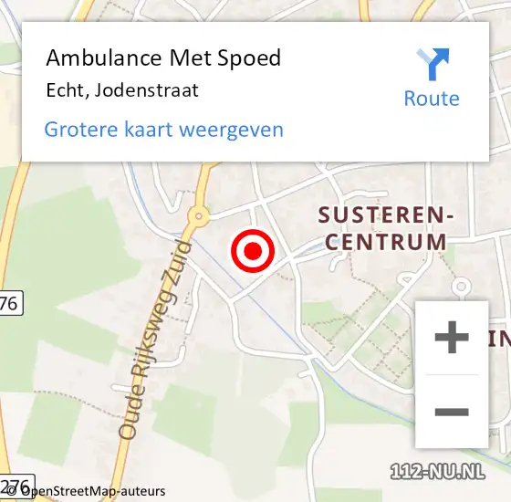 Locatie op kaart van de 112 melding: Ambulance Met Spoed Naar Echt, Jodenstraat op 16 maart 2019 13:34