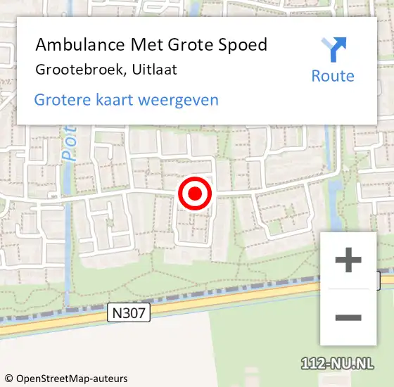 Locatie op kaart van de 112 melding: Ambulance Met Grote Spoed Naar Grootebroek, Uitlaat op 16 maart 2019 13:39