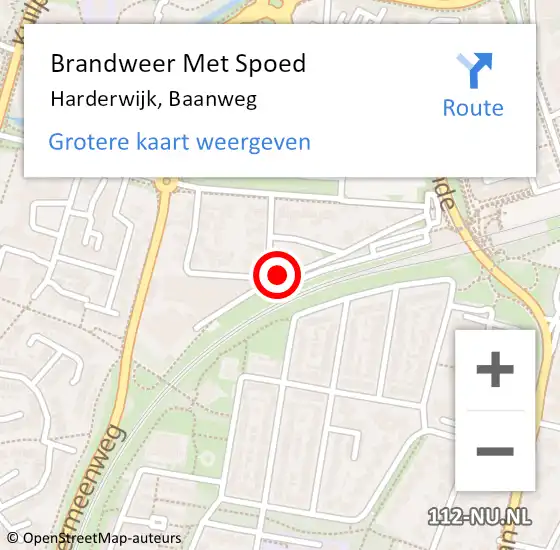 Locatie op kaart van de 112 melding: Brandweer Met Spoed Naar Harderwijk, Baanweg op 16 maart 2019 14:45