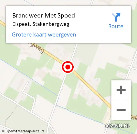 Locatie op kaart van de 112 melding: Brandweer Met Spoed Naar Elspeet, Stakenbergweg op 16 maart 2019 14:51