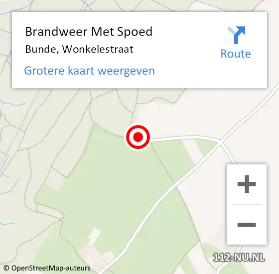 Locatie op kaart van de 112 melding: Brandweer Met Spoed Naar Bunde, Wonkelestraat op 16 maart 2019 14:53