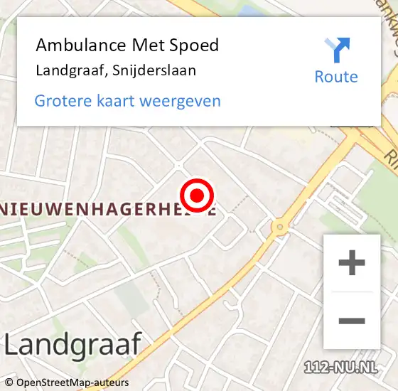 Locatie op kaart van de 112 melding: Ambulance Met Spoed Naar Landgraaf, Snijderslaan op 26 maart 2014 15:28