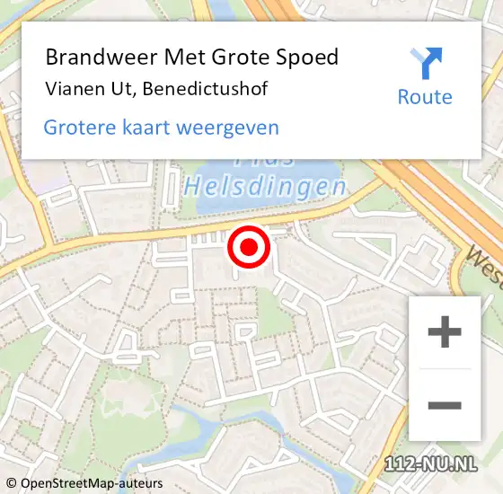 Locatie op kaart van de 112 melding: Brandweer Met Grote Spoed Naar Vianen Ut, Benedictushof op 16 maart 2019 16:39