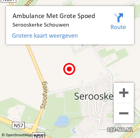 Locatie op kaart van de 112 melding: Ambulance Met Grote Spoed Naar Serooskerke Schouwen op 16 maart 2019 17:04
