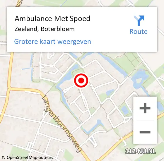 Locatie op kaart van de 112 melding: Ambulance Met Spoed Naar Zeeland, Boterbloem op 16 maart 2019 20:20