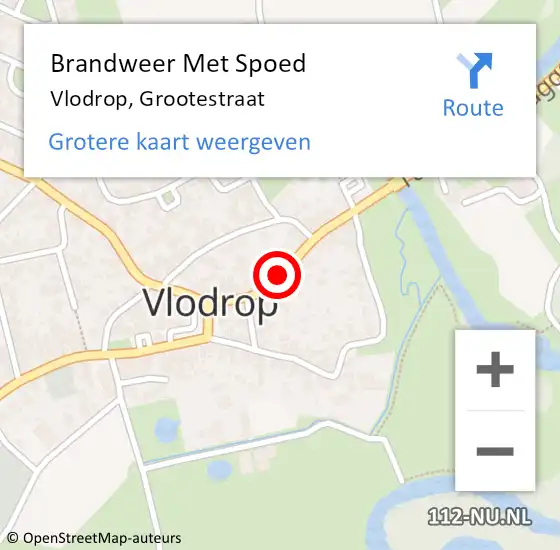 Locatie op kaart van de 112 melding: Brandweer Met Spoed Naar Vlodrop, Grootestraat op 16 maart 2019 22:50