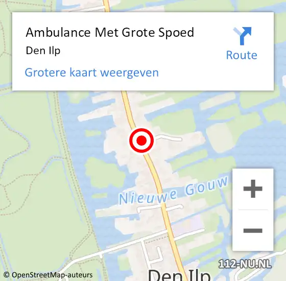 Locatie op kaart van de 112 melding: Ambulance Met Grote Spoed Naar Den Ilp op 16 maart 2019 23:03