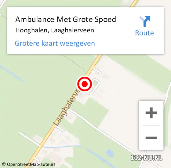 Locatie op kaart van de 112 melding: Ambulance Met Grote Spoed Naar Hooghalen, Laaghalerveen op 17 maart 2019 00:02