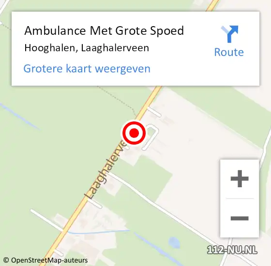 Locatie op kaart van de 112 melding: Ambulance Met Grote Spoed Naar Hooghalen, Laaghalerveen op 17 maart 2019 00:20