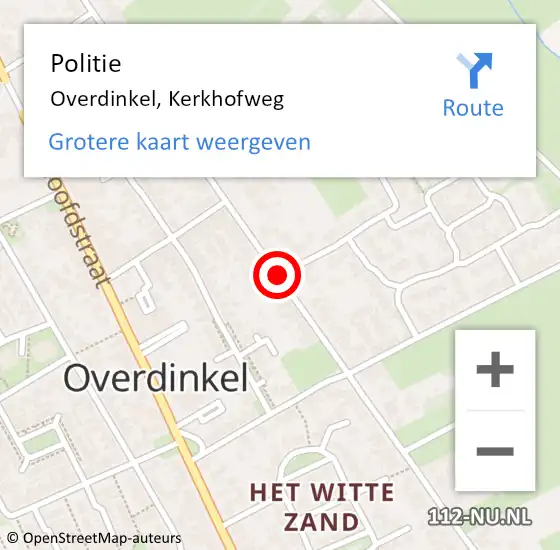 Locatie op kaart van de 112 melding: Politie Overdinkel, Kerkhofweg op 17 maart 2019 03:48