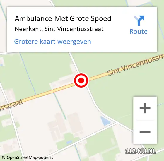 Locatie op kaart van de 112 melding: Ambulance Met Grote Spoed Naar Neerkant, Sint Vincentiusstraat op 17 maart 2019 07:00