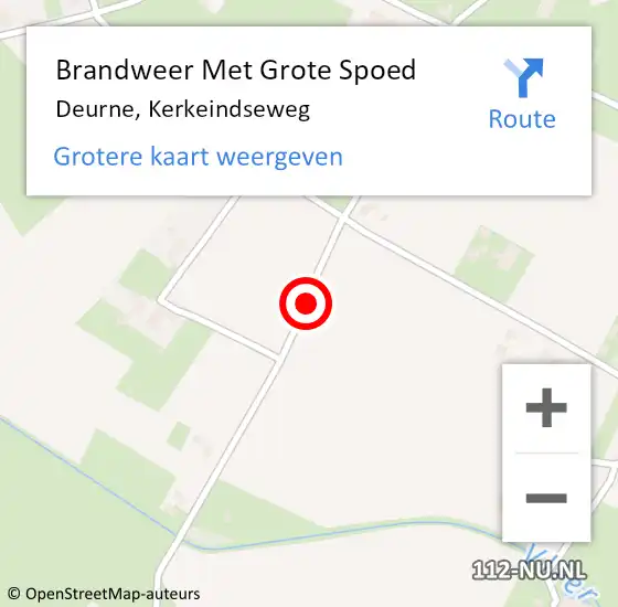 Locatie op kaart van de 112 melding: Brandweer Met Grote Spoed Naar Deurne, Kerkeindseweg op 17 maart 2019 10:46