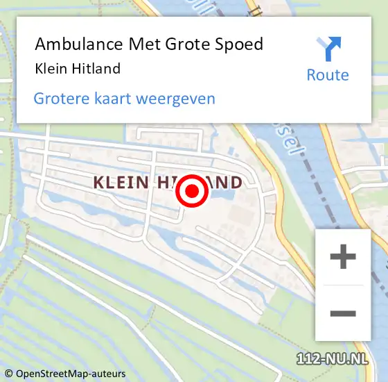 Locatie op kaart van de 112 melding: Ambulance Met Grote Spoed Naar Klein Hitland op 17 maart 2019 11:08