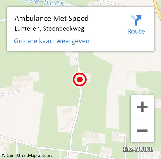 Locatie op kaart van de 112 melding: Ambulance Met Spoed Naar Lunteren, Steenbeekweg op 17 maart 2019 12:54