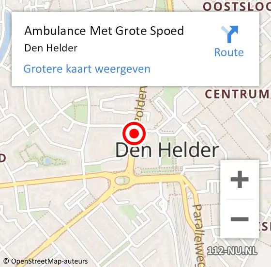 Locatie op kaart van de 112 melding: Ambulance Met Grote Spoed Naar Den Helder op 17 maart 2019 13:15