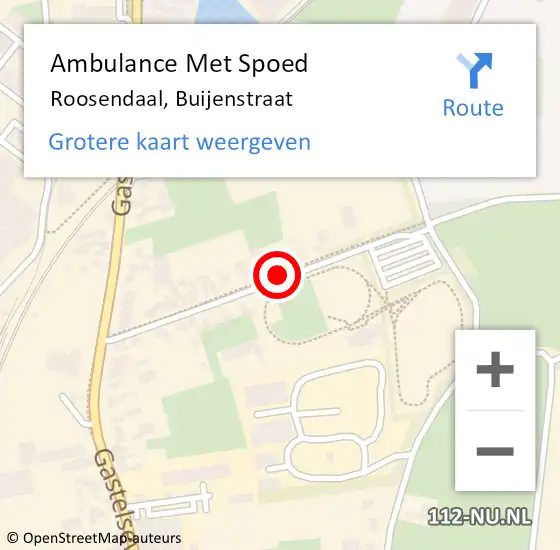 Locatie op kaart van de 112 melding: Ambulance Met Spoed Naar Roosendaal, Buijenstraat op 17 maart 2019 14:21