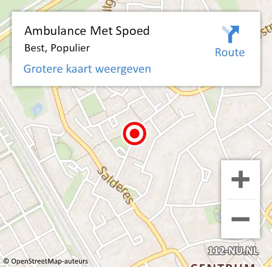 Locatie op kaart van de 112 melding: Ambulance Met Spoed Naar Best, Populier op 17 maart 2019 19:42