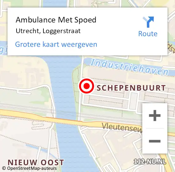 Locatie op kaart van de 112 melding: Ambulance Met Spoed Naar Utrecht, Loggerstraat op 26 september 2013 17:03