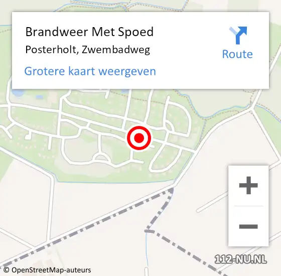 Locatie op kaart van de 112 melding: Brandweer Met Spoed Naar Posterholt, Zwembadweg op 17 maart 2019 20:14