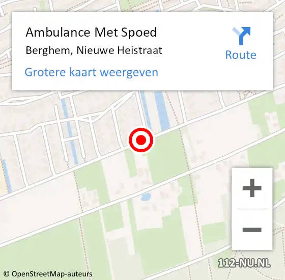 Locatie op kaart van de 112 melding: Ambulance Met Spoed Naar Berghem, Nieuwe Heistraat op 17 maart 2019 20:18