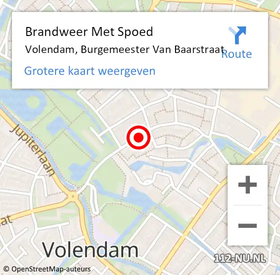 Locatie op kaart van de 112 melding: Brandweer Met Spoed Naar Volendam, Burgemeester Van Baarstraat op 18 maart 2019 01:01