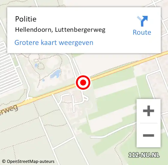 Locatie op kaart van de 112 melding: Politie Hellendoorn, Luttenbergerweg op 18 maart 2019 08:01