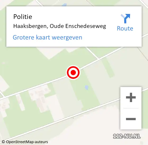 Locatie op kaart van de 112 melding: Politie Haaksbergen, Oude Enschedeseweg op 18 maart 2019 08:27