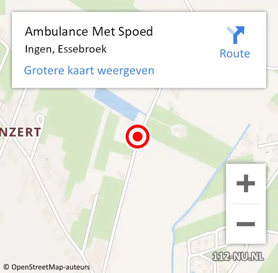 Locatie op kaart van de 112 melding: Ambulance Met Spoed Naar Ingen, Essebroek op 18 maart 2019 08:59