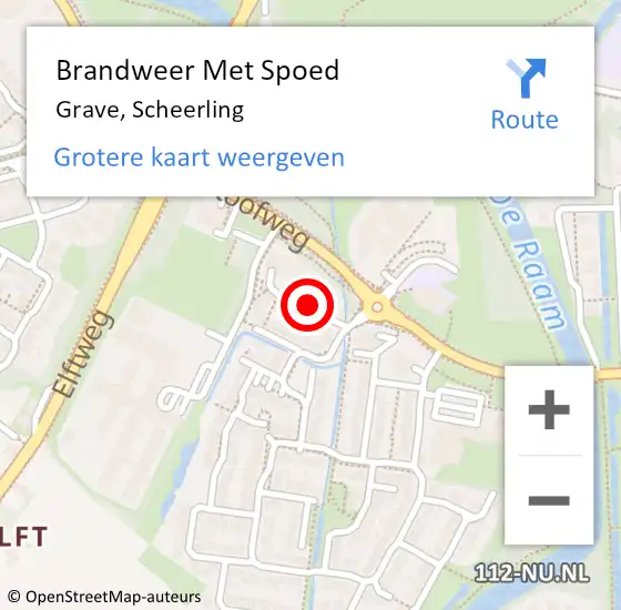 Locatie op kaart van de 112 melding: Brandweer Met Spoed Naar Grave, Scheerling op 18 maart 2019 10:28