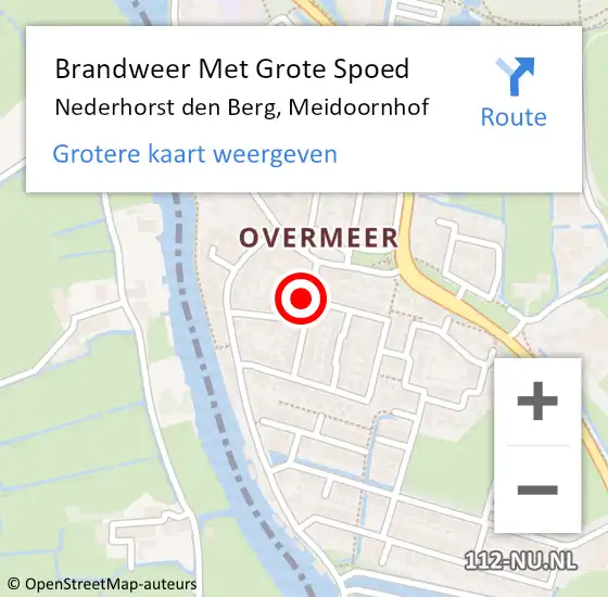 Locatie op kaart van de 112 melding: Brandweer Met Grote Spoed Naar Nederhorst den Berg, Meidoornhof op 18 maart 2019 11:15