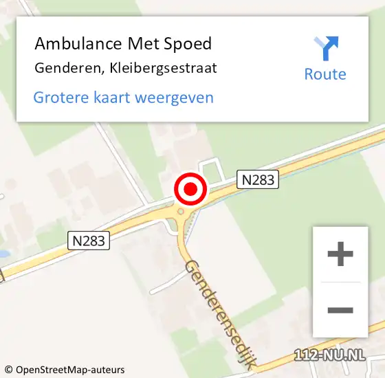 Locatie op kaart van de 112 melding: Ambulance Met Spoed Naar Genderen, Kleibergsestraat op 18 maart 2019 13:08
