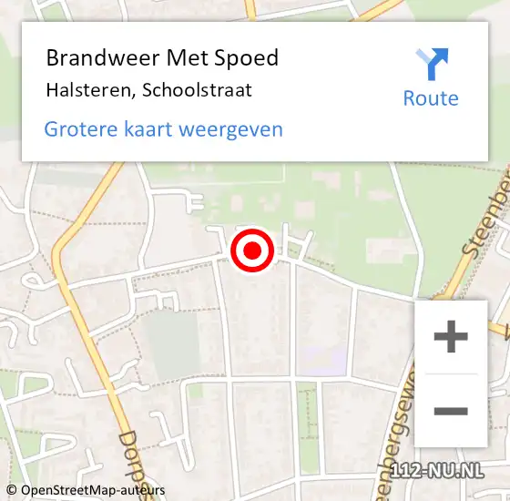 Locatie op kaart van de 112 melding: Brandweer Met Spoed Naar Halsteren, Schoolstraat op 18 maart 2019 13:43