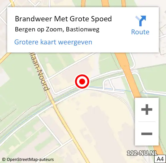 Locatie op kaart van de 112 melding: Brandweer Met Grote Spoed Naar Bergen op Zoom, Bastionweg op 18 maart 2019 13:55