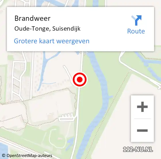 Locatie op kaart van de 112 melding: Brandweer Oude-Tonge, Suisendijk op 18 maart 2019 14:00