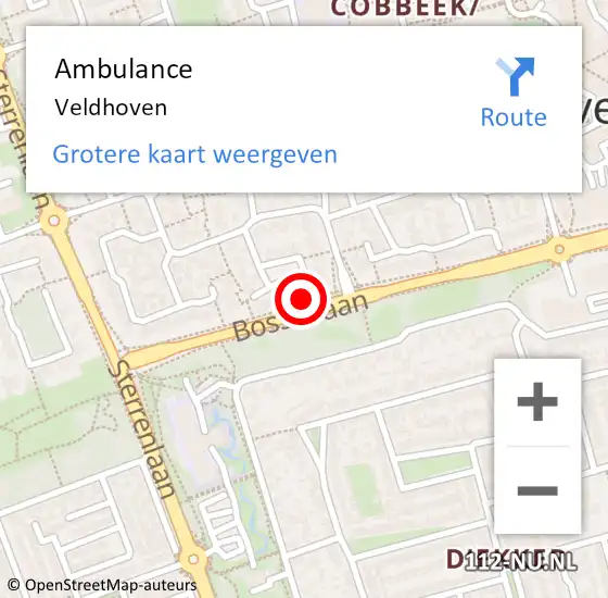 Locatie op kaart van de 112 melding: Ambulance Veldhoven op 18 maart 2019 15:35