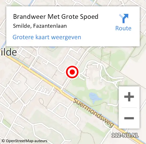 Locatie op kaart van de 112 melding: Brandweer Met Grote Spoed Naar Smilde, Fazantenlaan op 18 maart 2019 17:30