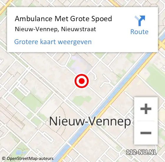 Locatie op kaart van de 112 melding: Ambulance Met Grote Spoed Naar Nieuw-Vennep, Nieuwstraat op 18 maart 2019 17:35