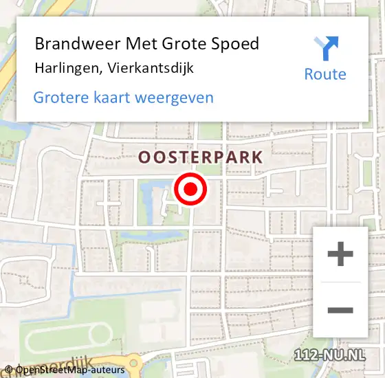 Locatie op kaart van de 112 melding: Brandweer Met Grote Spoed Naar Harlingen, Vierkantsdijk op 18 maart 2019 20:02