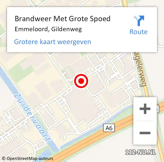 Locatie op kaart van de 112 melding: Brandweer Met Grote Spoed Naar Emmeloord, Gildenweg op 19 maart 2019 00:35